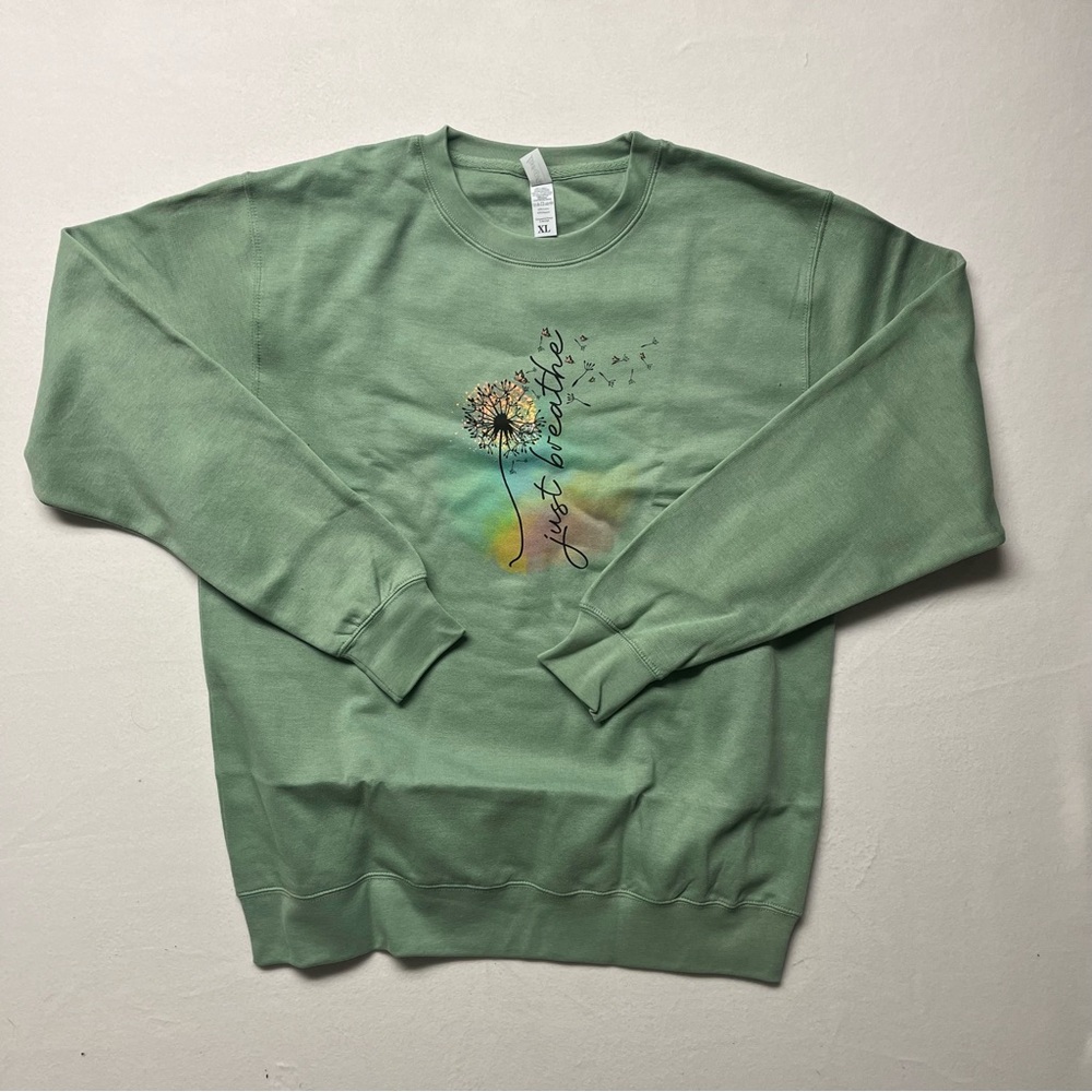 Torrid Sage Green Sweatshirt with Tree Design